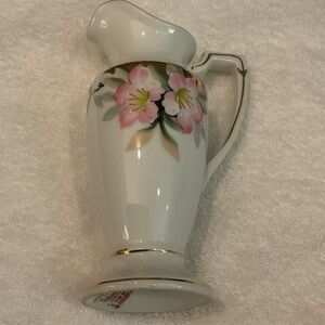 Noritake Floral Pitcher with Pink and Gold Accents